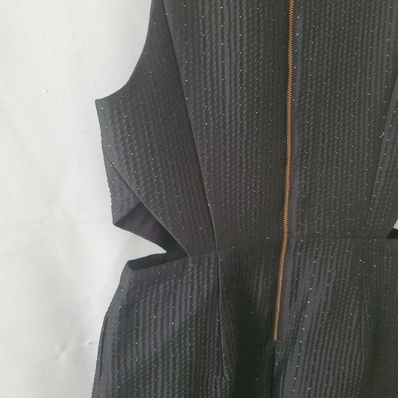 Madewell 1937 Women's Black Midnight Speckle Cut Out Mini Cocktail Dress Size 6 - Picture 10 of 16